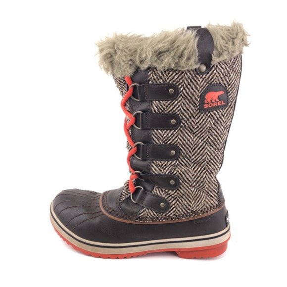 Sorel Tofino Cate Herringbone Cordovan Winter Boots 8.5 - Picture 1 of 13